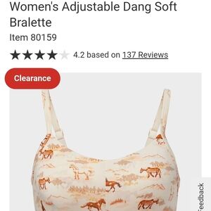 Duluth Trading Co Cream and Brown Soft Bralette